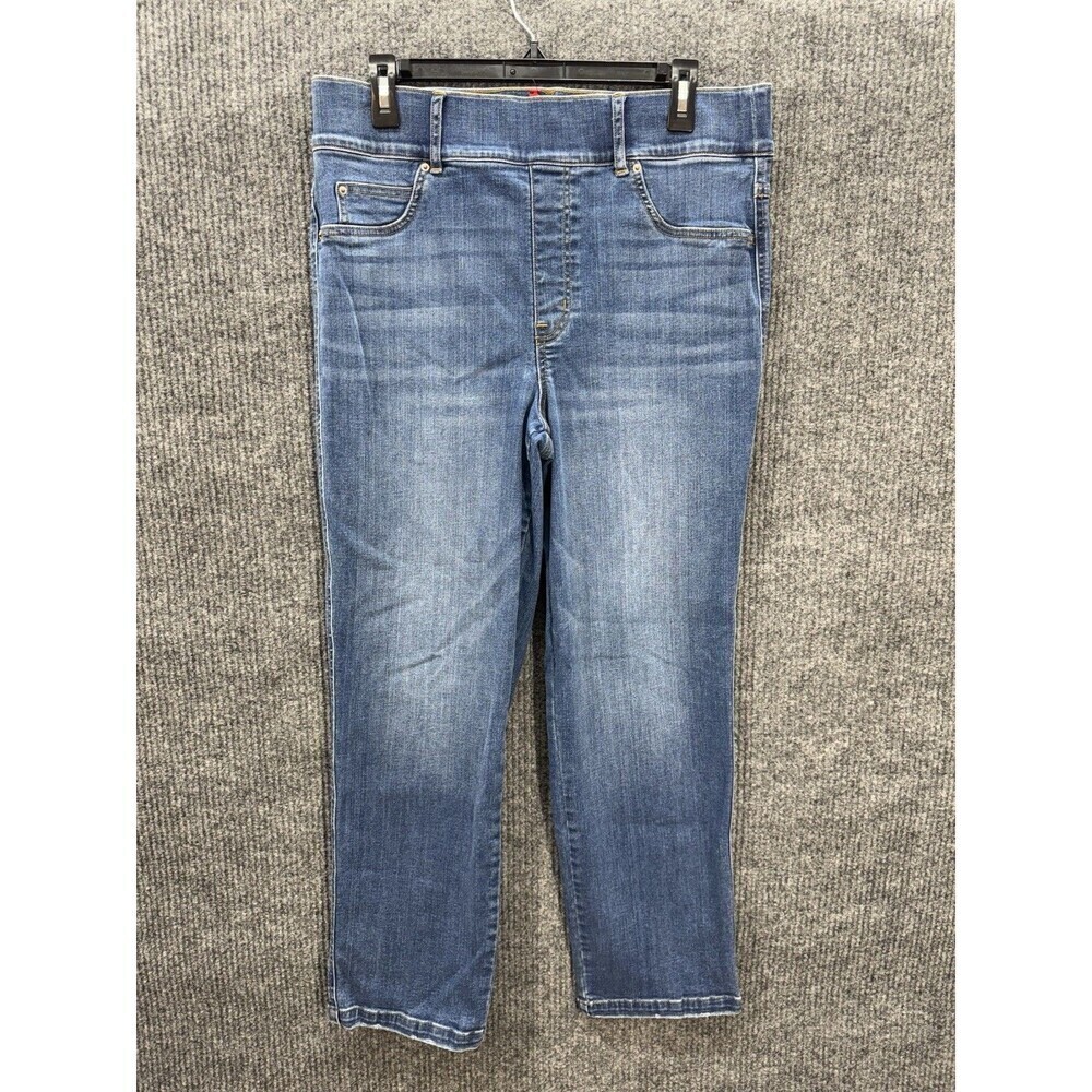 Spanx Pull On Straight Leg Ankle Jeans Size 1X Vintage Indigo High Rise 20356R